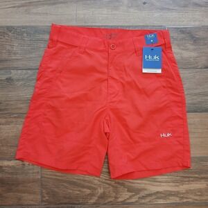 Huk Red Hybrid Shorts Lightweight Casual Wear